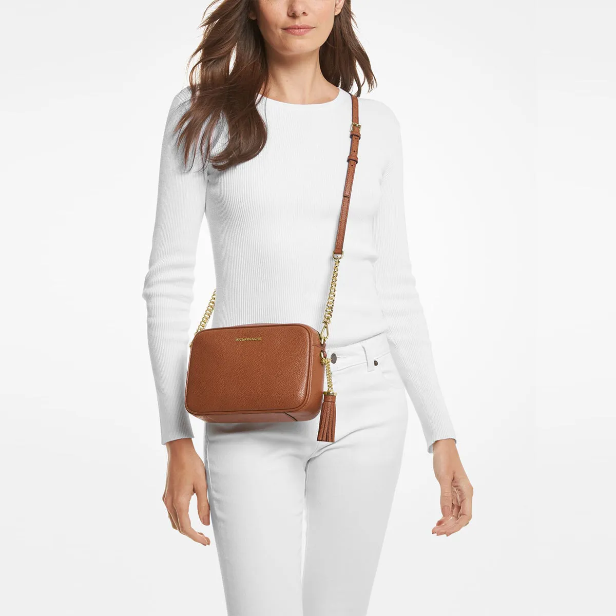 Michael Kors - Ginny Gold Luggage Crossbody Bag - 32F7GGNM8L - LUGGAGE