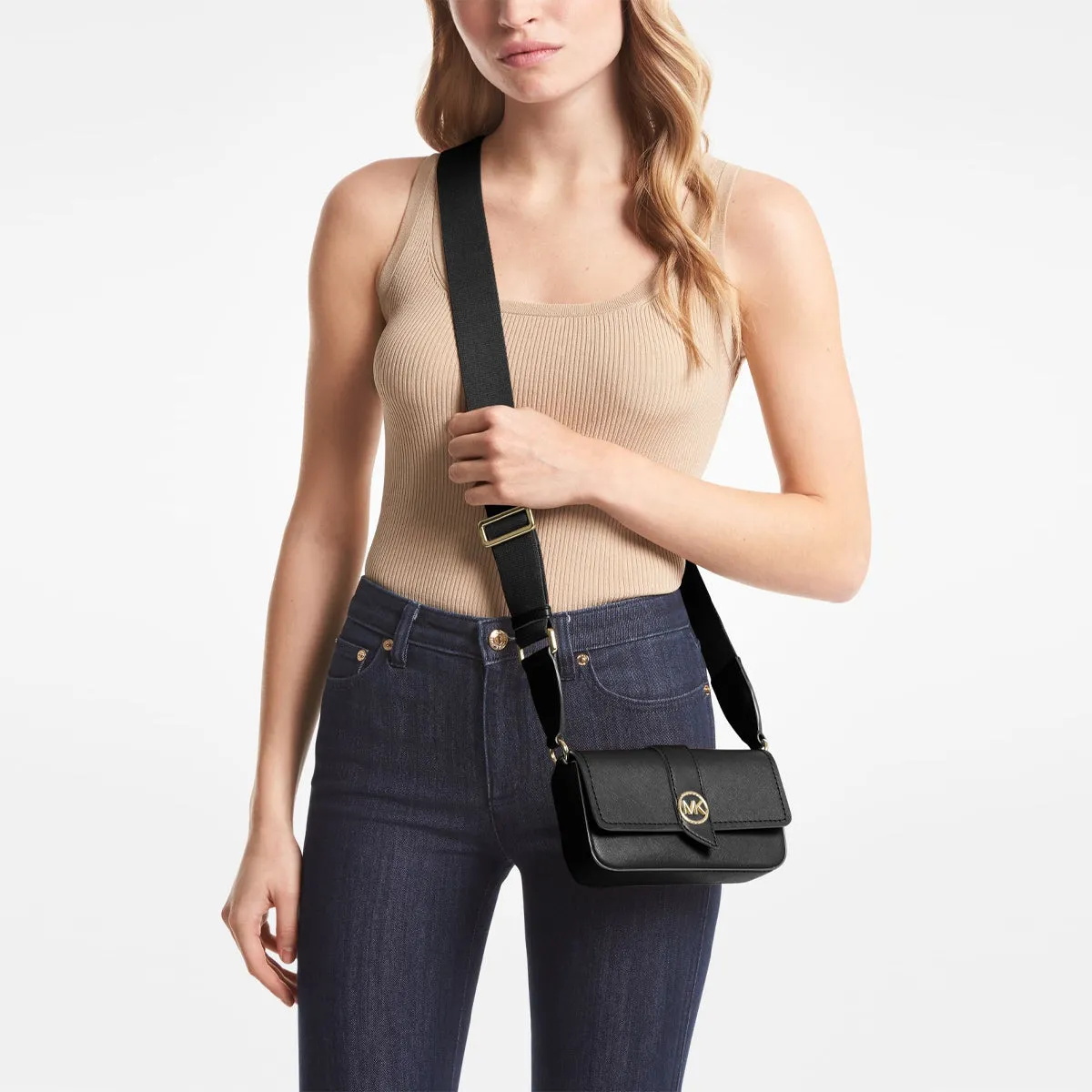 Michael Kors - Greenwich Gold Black Mini Crossbody Bag - 32S3GGRC1L - BLACK