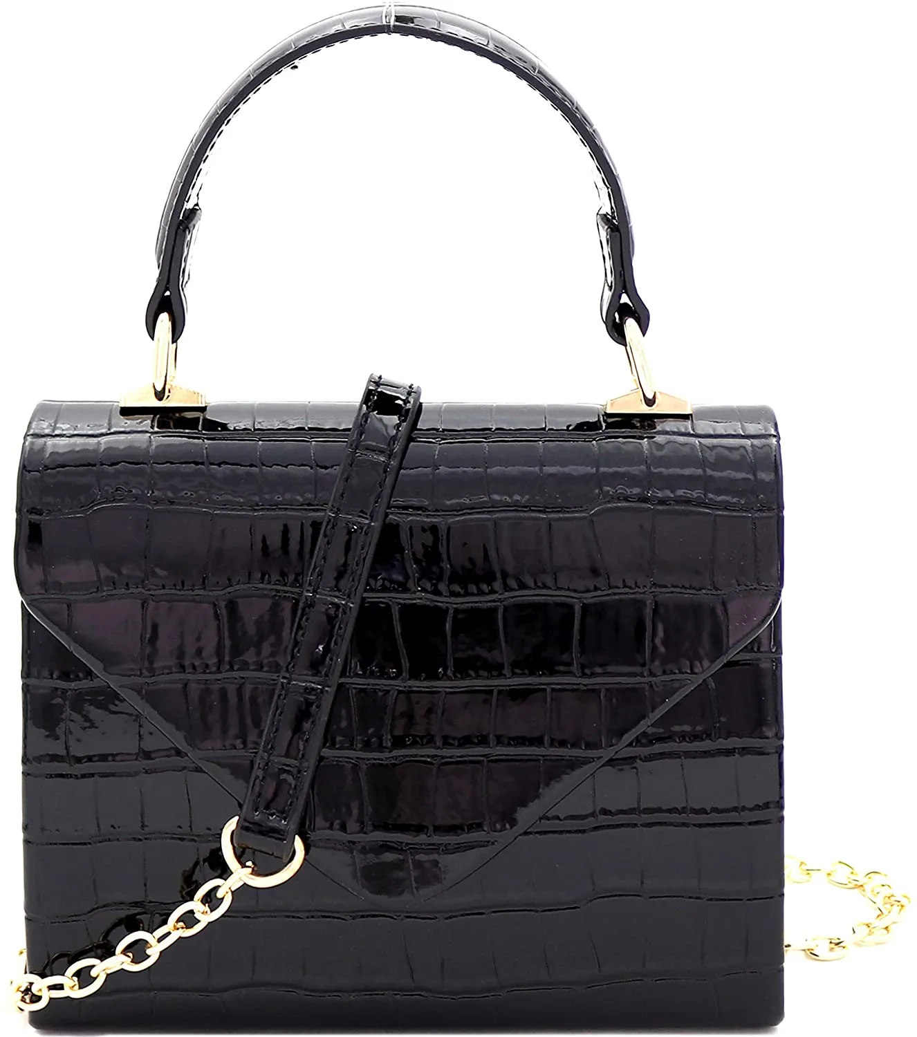 Mini Retro Neon Pink Box Flap leather Satchel Crossbody Handbag