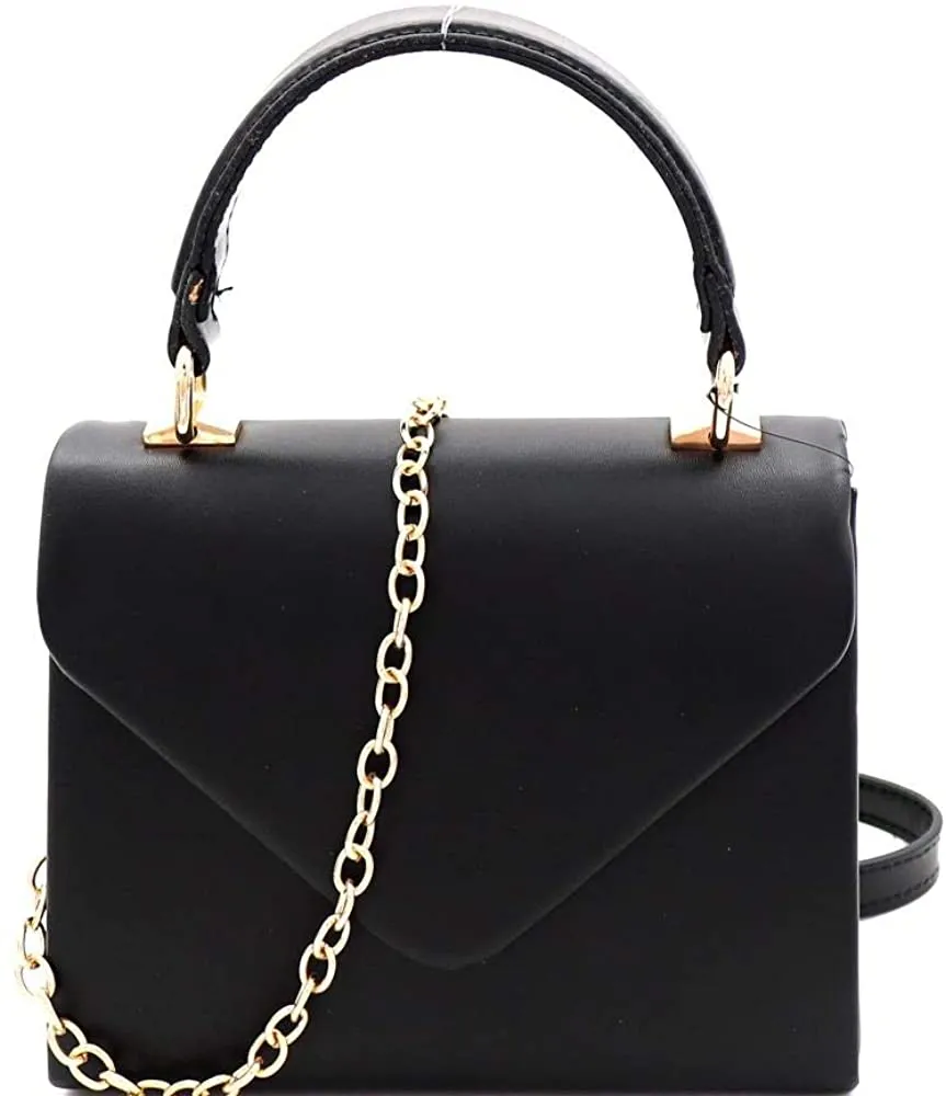 Mini Retro Neon Pink Box Flap leather Satchel Crossbody Handbag