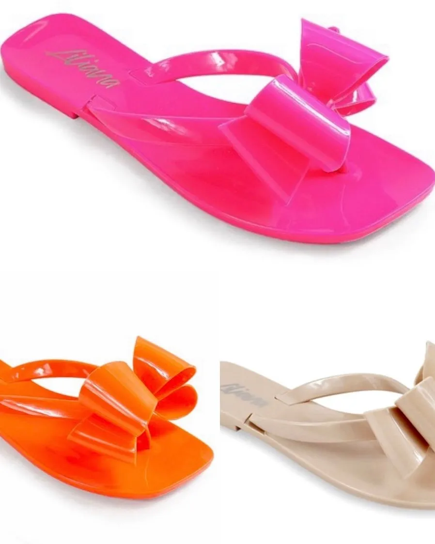Orange or Pink Jelly Flip Flop Sandals