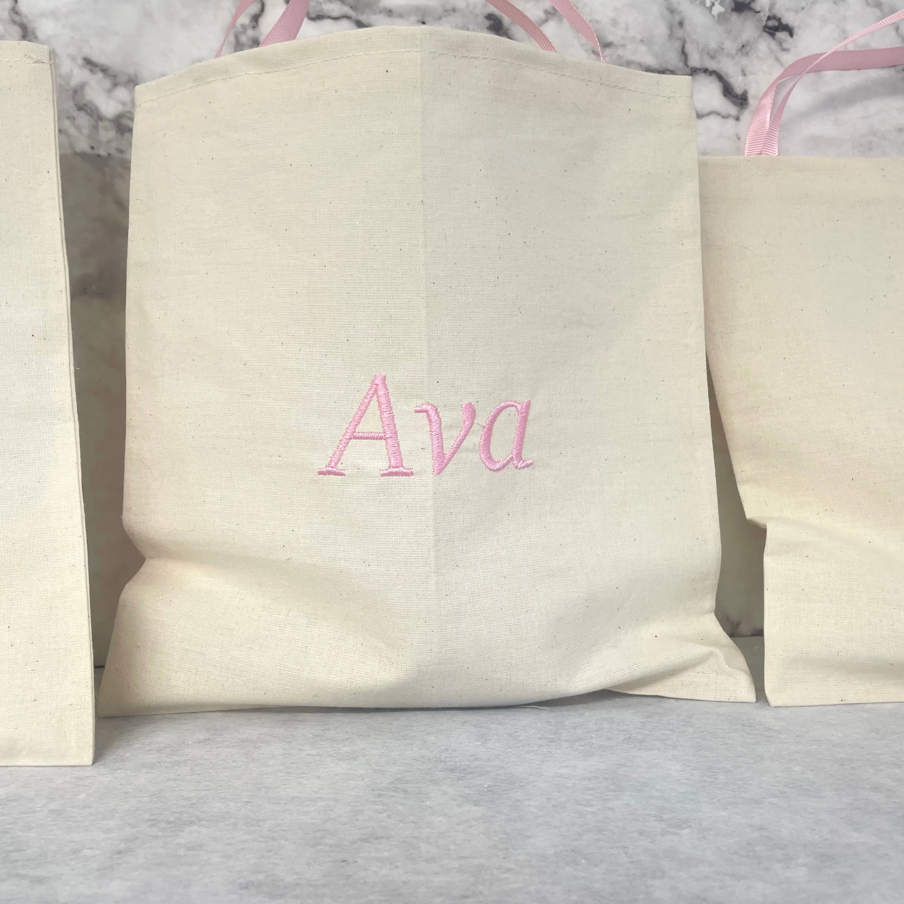 Personalised BABY PINK Cotton Party Bags