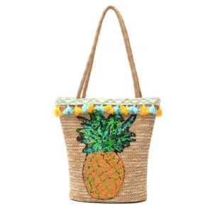 Pineapple Handmade Tassel Straw Beach Bag