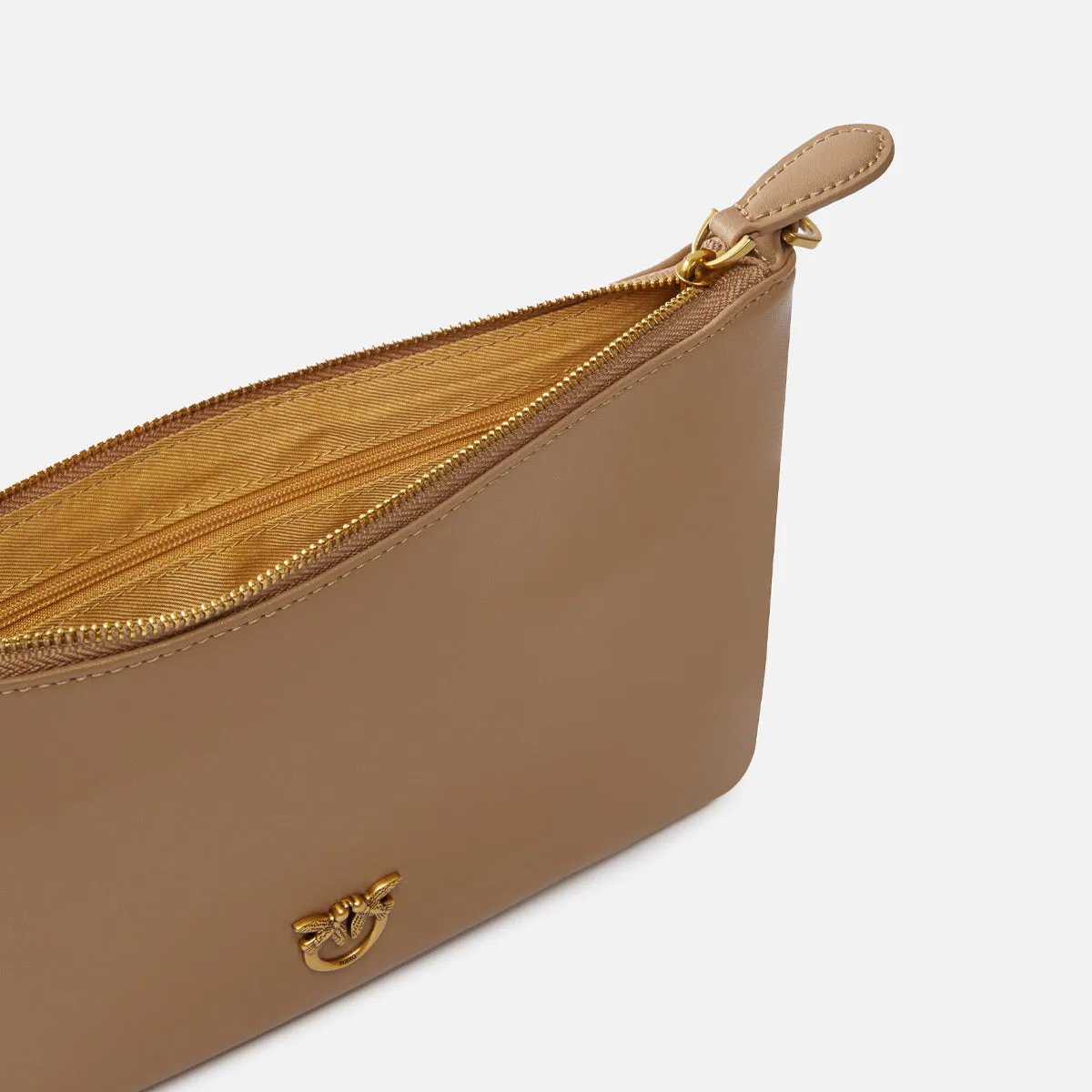 Pinko - Flat Classic Biscotto Zenzero Antique Gold Clutch - 100455A0F1 - BISCOTTO/ZENZERO-ANTIQUE/GOLD