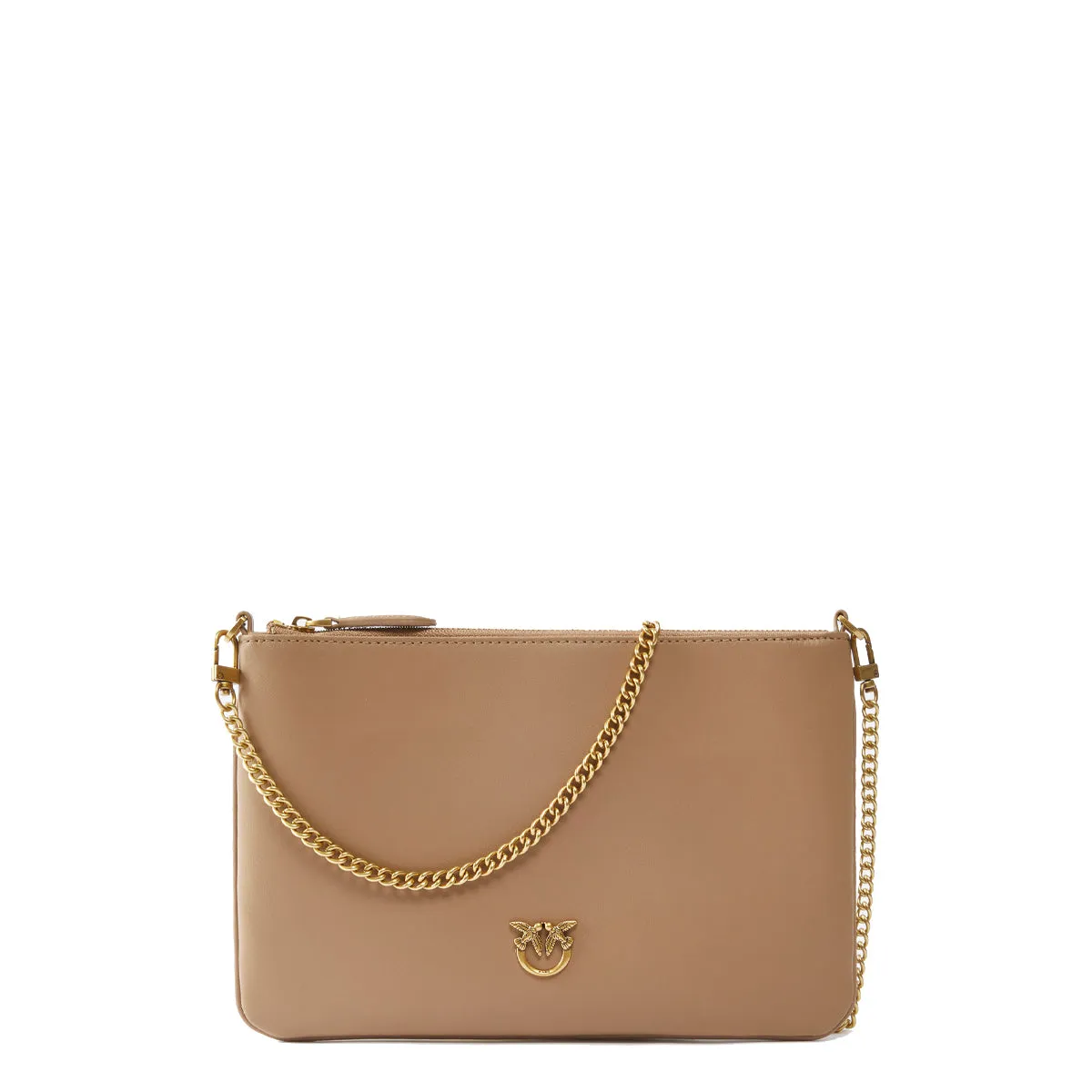 Pinko - Flat Classic Biscotto Zenzero Antique Gold Clutch - 100455A0F1 - BISCOTTO/ZENZERO-ANTIQUE/GOLD