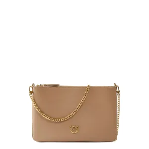 Pinko - Flat Classic Biscotto Zenzero Antique Gold Clutch - 100455A0F1 - BISCOTTO/ZENZERO-ANTIQUE/GOLD