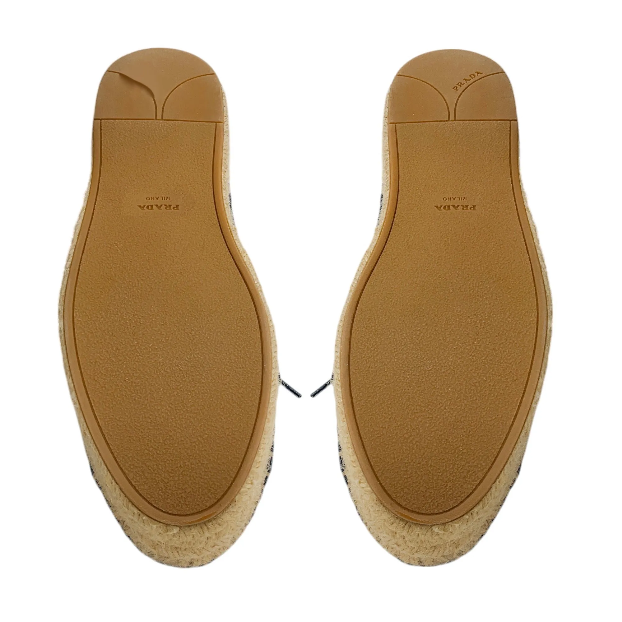 Prada Dark Denim Platform Espadrille Lace-Up Sneakers