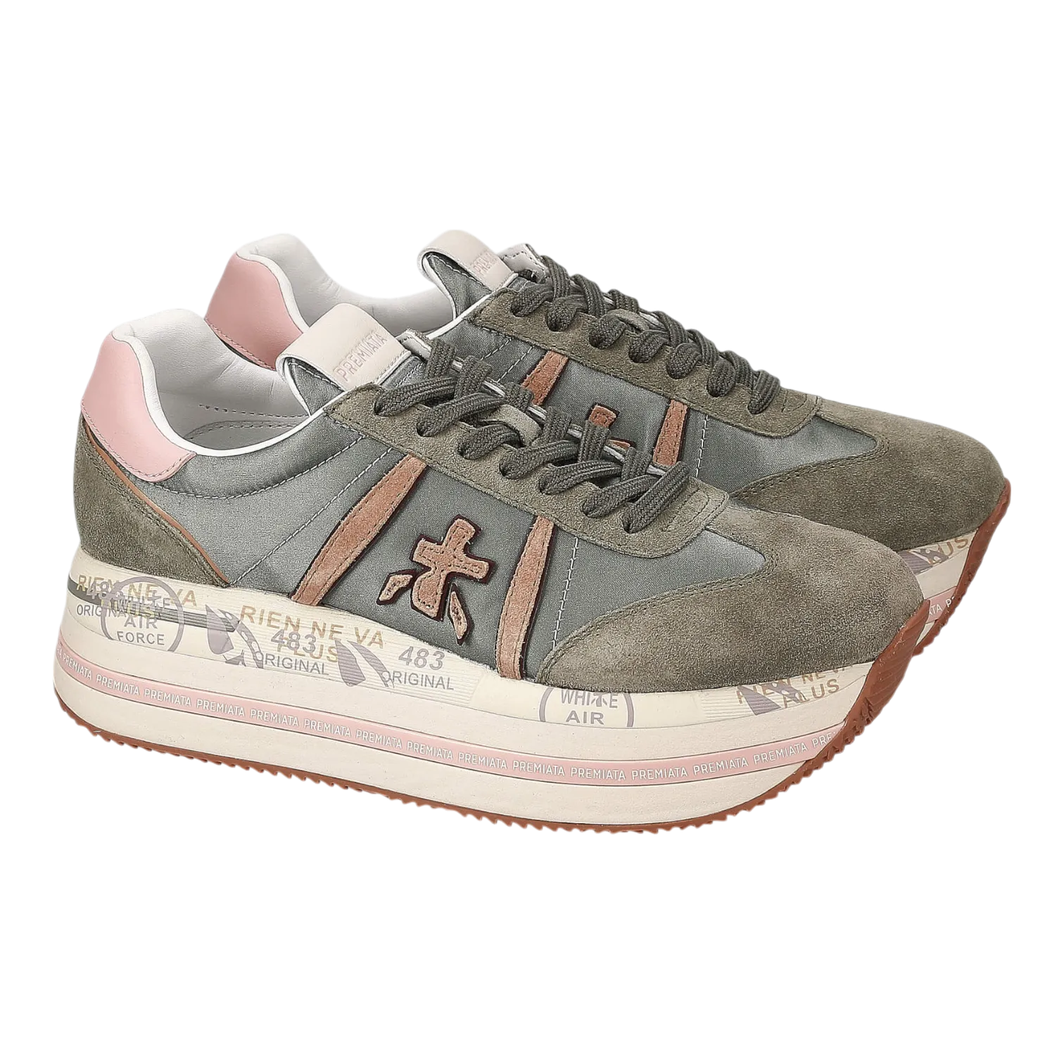 Premiata for Women Khaki/Pink Beth-6956