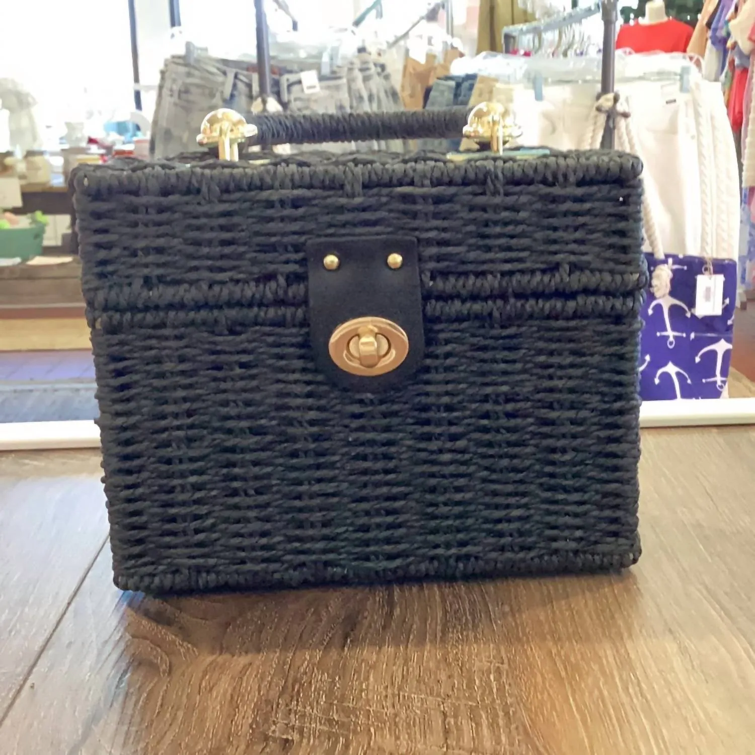 "lunchbox" Purse In Black