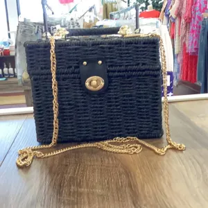 "lunchbox" Purse In Black