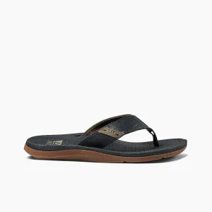 Reef "Santa Ana" Vegan Leather Men's Sandals in Black
