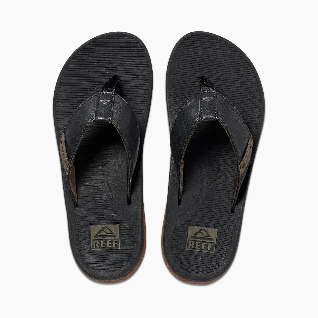 Reef "Santa Ana" Vegan Leather Men's Sandals in Black