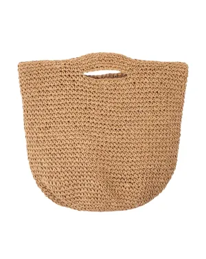 Round Straw Bag - Natural