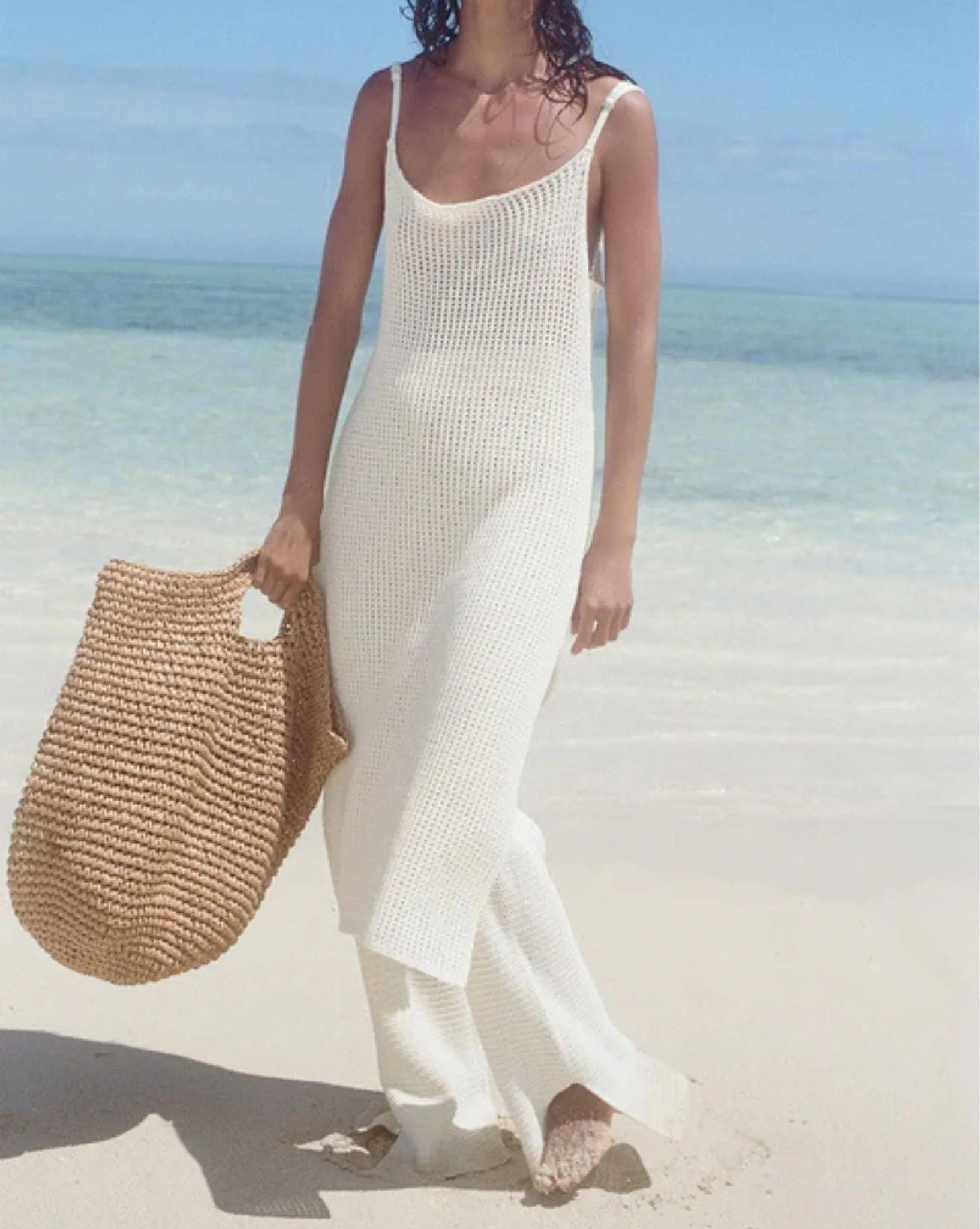 Round Straw Bag - Natural