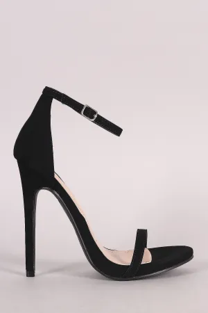 Shoe Republic Nubuck Ankle Strap Open Toe Heel