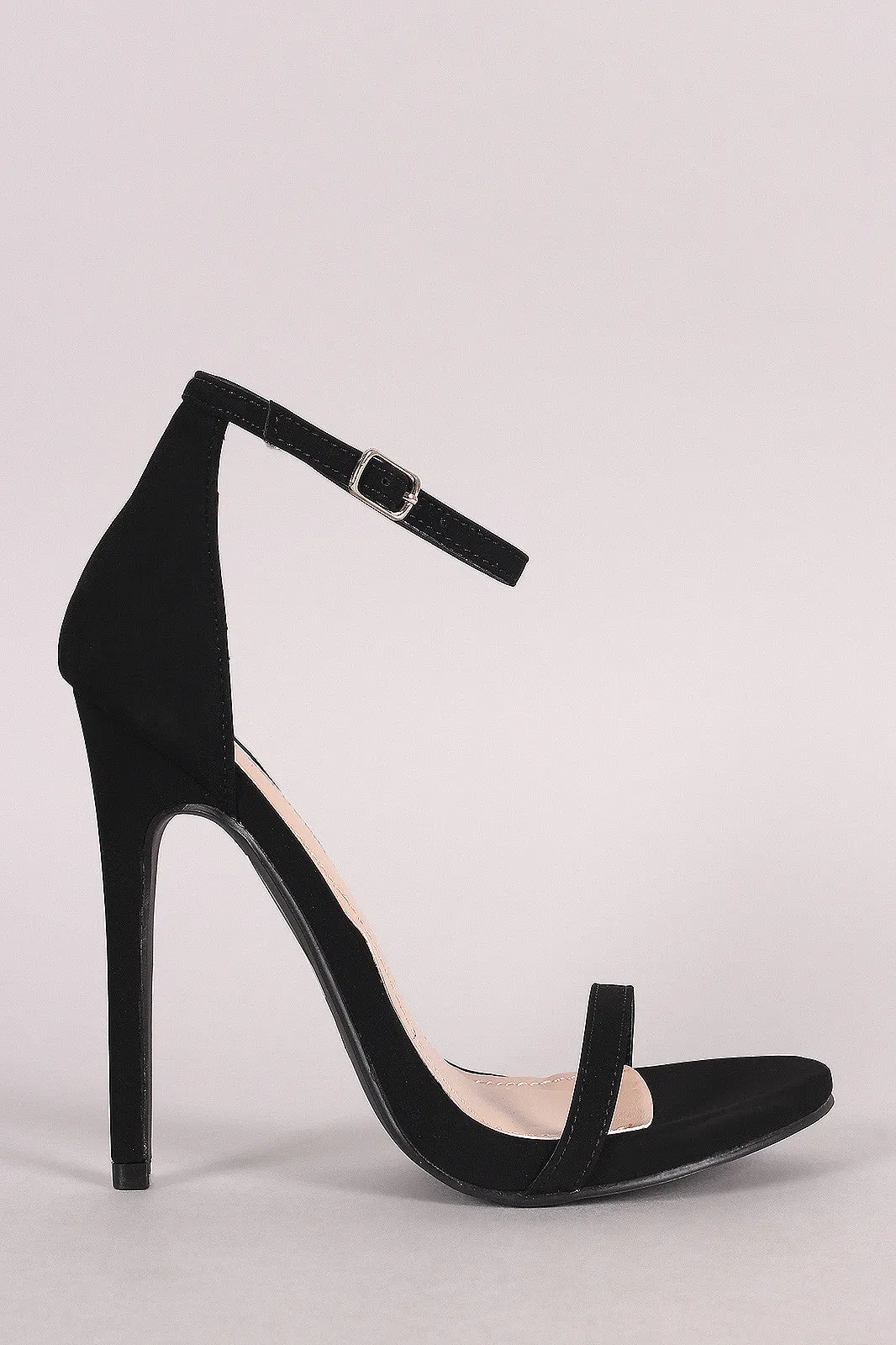 Shoe Republic Nubuck Ankle Strap Open Toe Heel