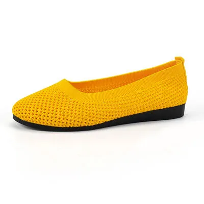 Solid Color Mesh Flat Slip-Ons