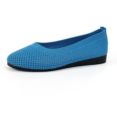 Solid Color Mesh Flat Slip-Ons