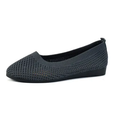 Solid Color Mesh Flat Slip-Ons