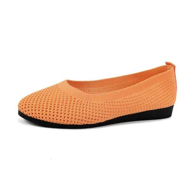 Solid Color Mesh Flat Slip-Ons