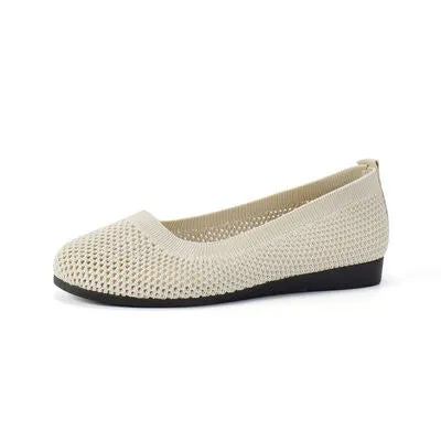 Solid Color Mesh Flat Slip-Ons