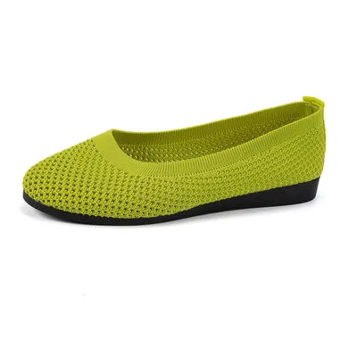 Solid Color Mesh Flat Slip-Ons