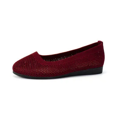 Solid Color Mesh Flat Slip-Ons
