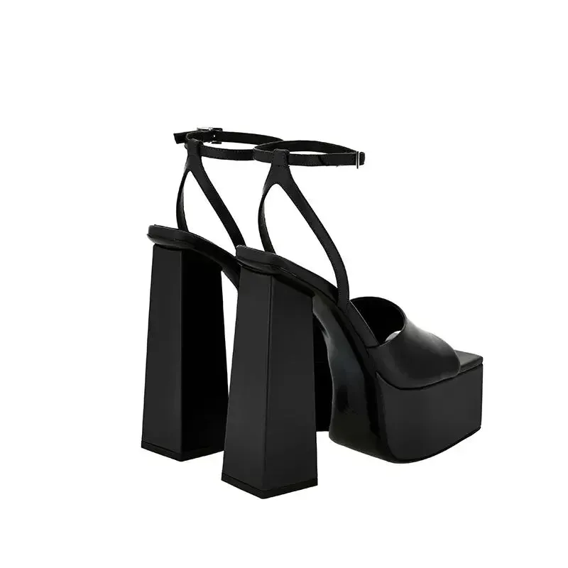Square-Toe Thick Sole Platform Sandals