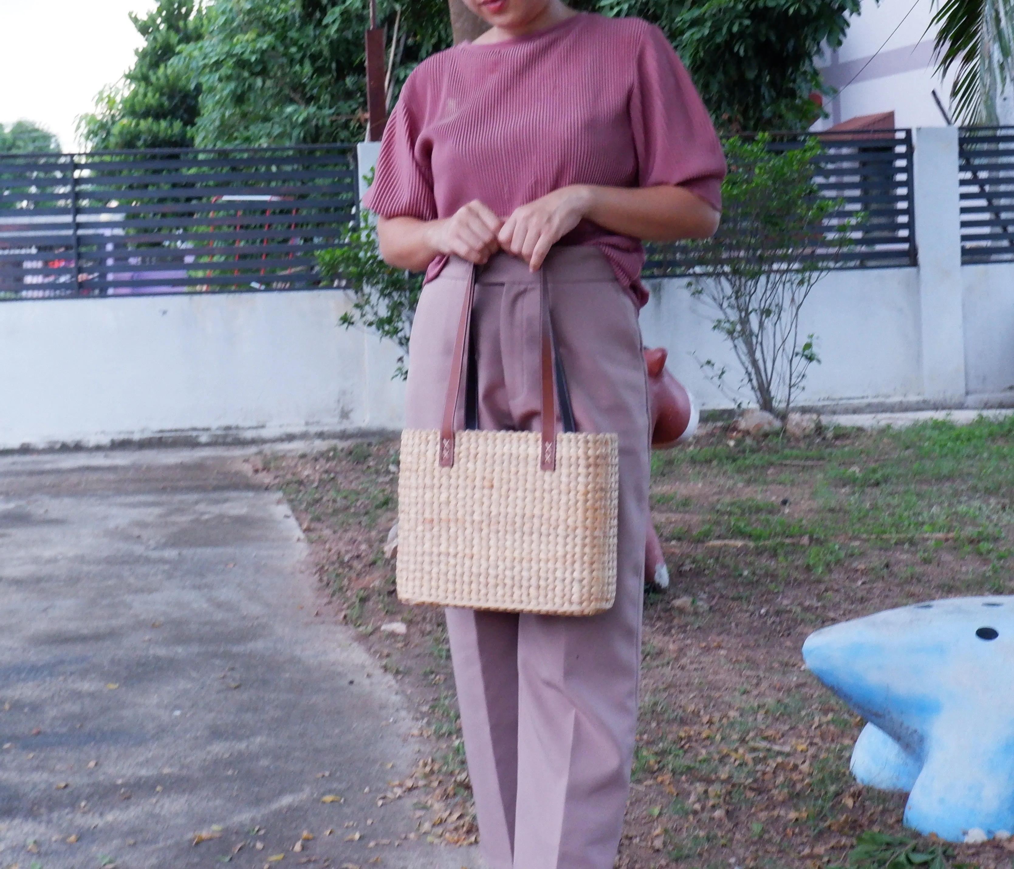 straw and leather handbags seagrass bag