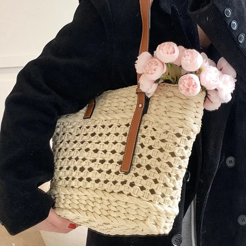 Summer Trend Hand-woven Rattan Shoulder Bags