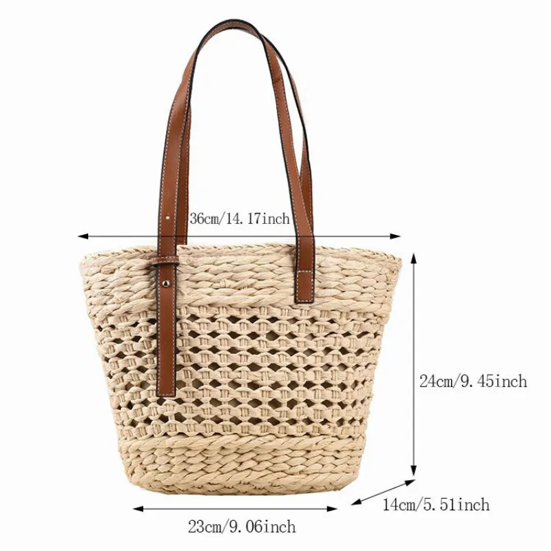 Summer Trend Hand-woven Rattan Shoulder Bags