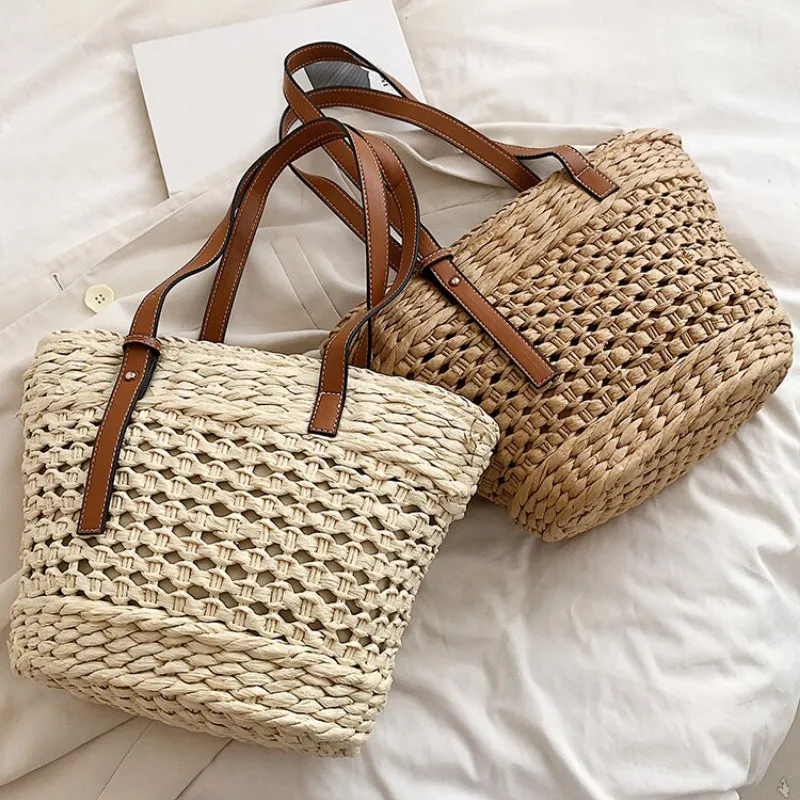Summer Trend Hand-woven Rattan Shoulder Bags