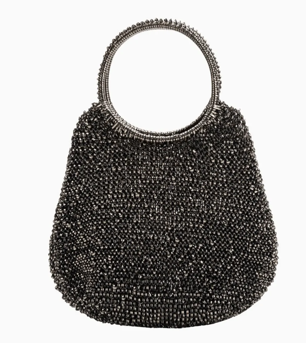 Tiffany Pewter Crochet Jelly Top Handle Bag