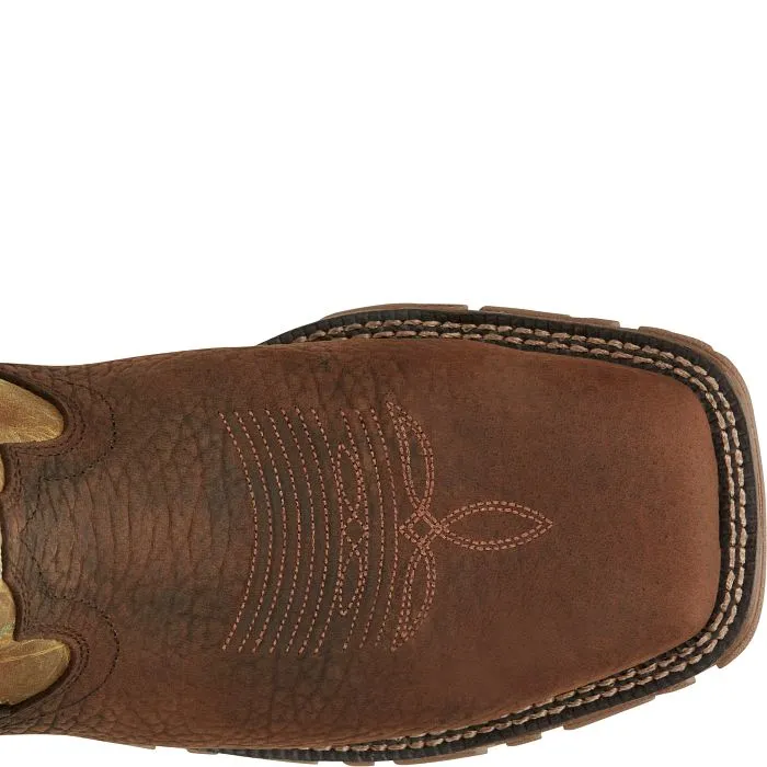 Tony Lama Men's Brown Roustabout Waterproof Broad Square Steel Toe Work Boots
