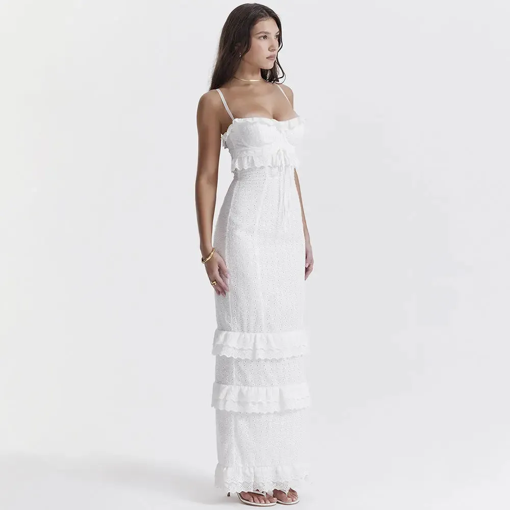 White lace slip dress