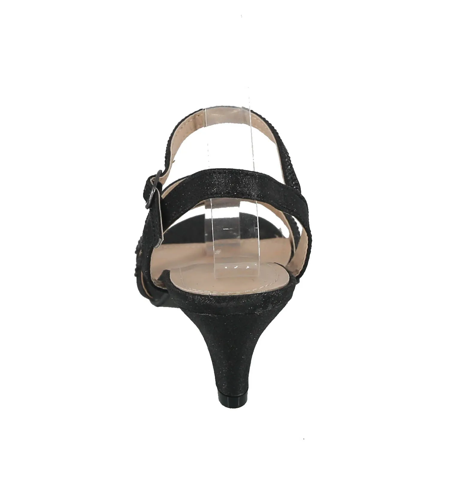 WOMAN'S SHOES BLACK GLITTER HEELS JEMMA-92