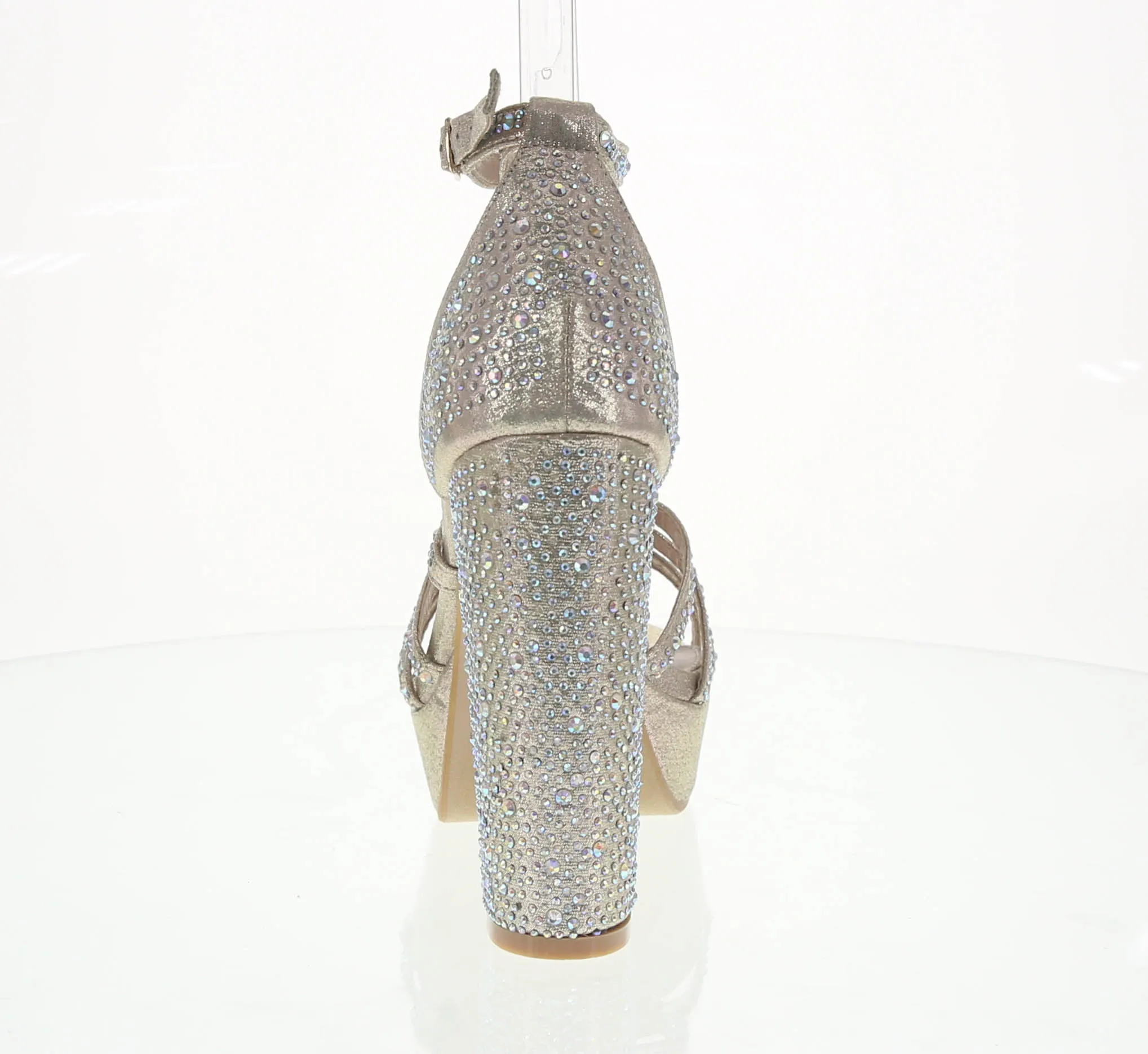 WOMAN'S SHOES GOLD  GLITTER HEELS H06-03A