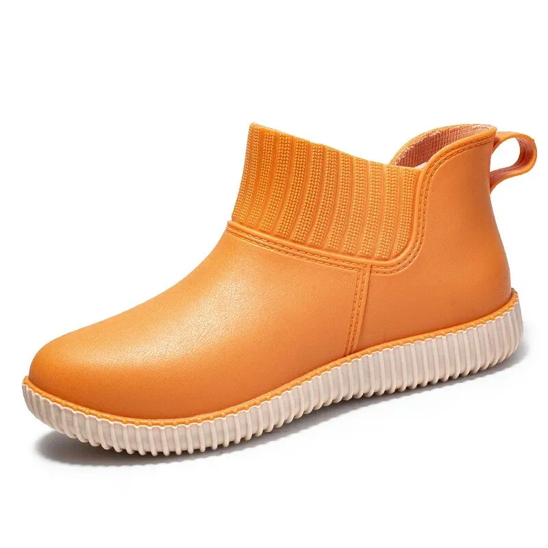 Women's Fashion Rain Boots Ladies Walking Non-slip Waterproof Ankle Rainboots Short Boots - WRB50142