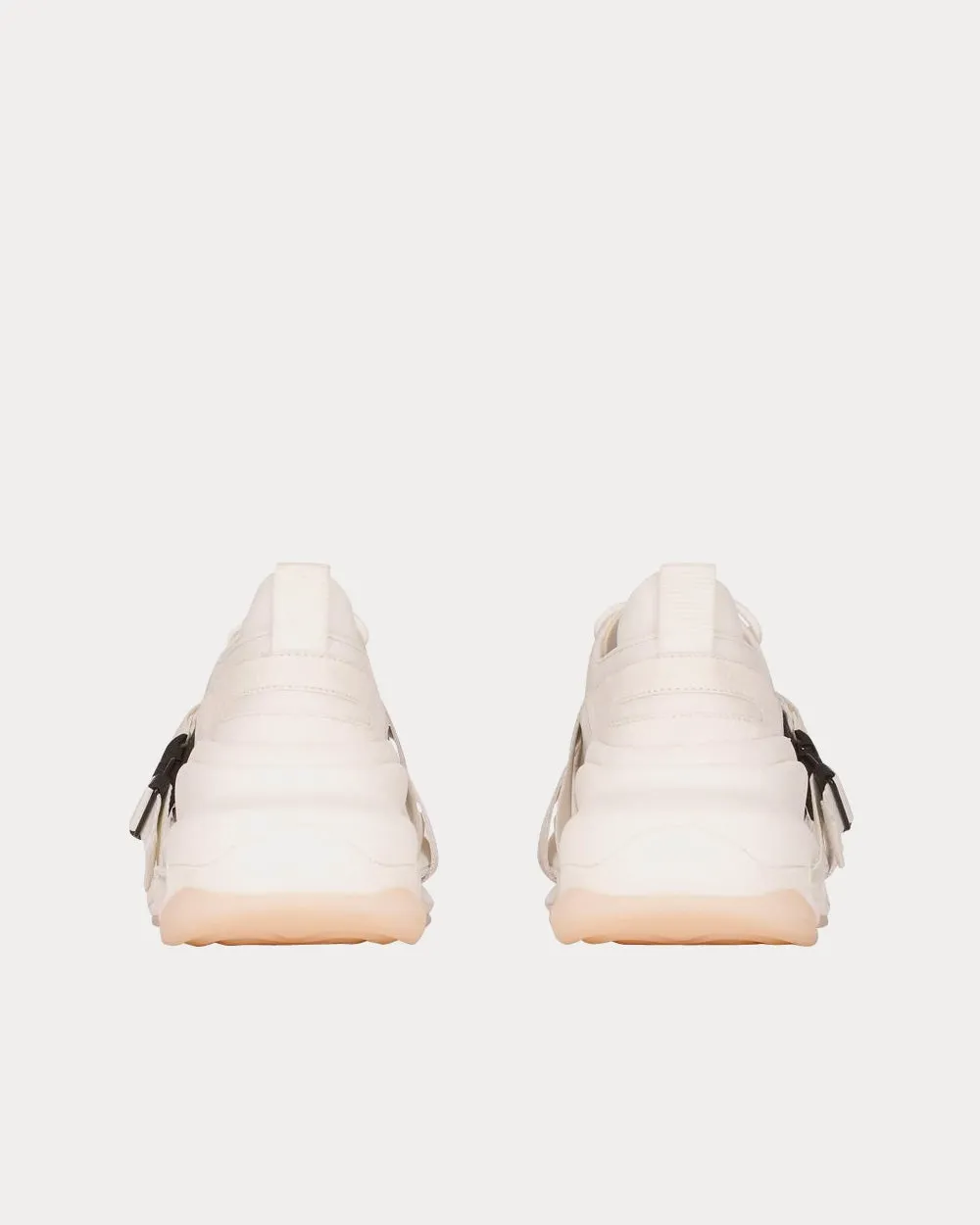x Dogpound B-Bold Leather & Knit White Low Top Sneakers