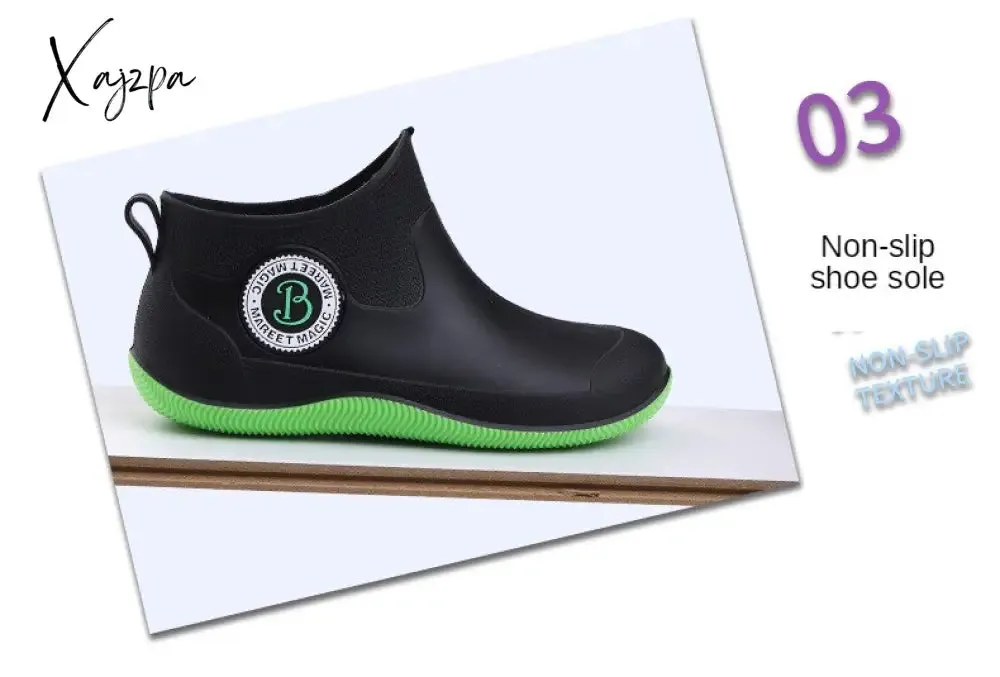 Xajzpa - Water Boots for Woman for Rain Rubber Boots Women Waterproof Ankle Boot Botas De Caza Espanolas Rain Boots Bota Agua Mujer Shoes