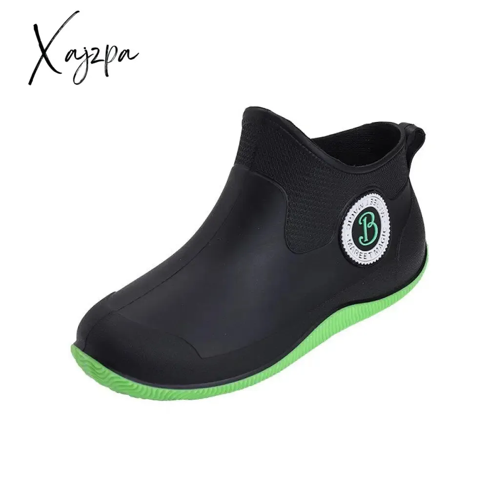 Xajzpa - Water Boots for Woman for Rain Rubber Boots Women Waterproof Ankle Boot Botas De Caza Espanolas Rain Boots Bota Agua Mujer Shoes