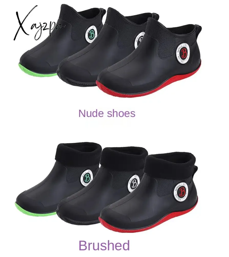 Xajzpa - Water Boots for Woman for Rain Rubber Boots Women Waterproof Ankle Boot Botas De Caza Espanolas Rain Boots Bota Agua Mujer Shoes