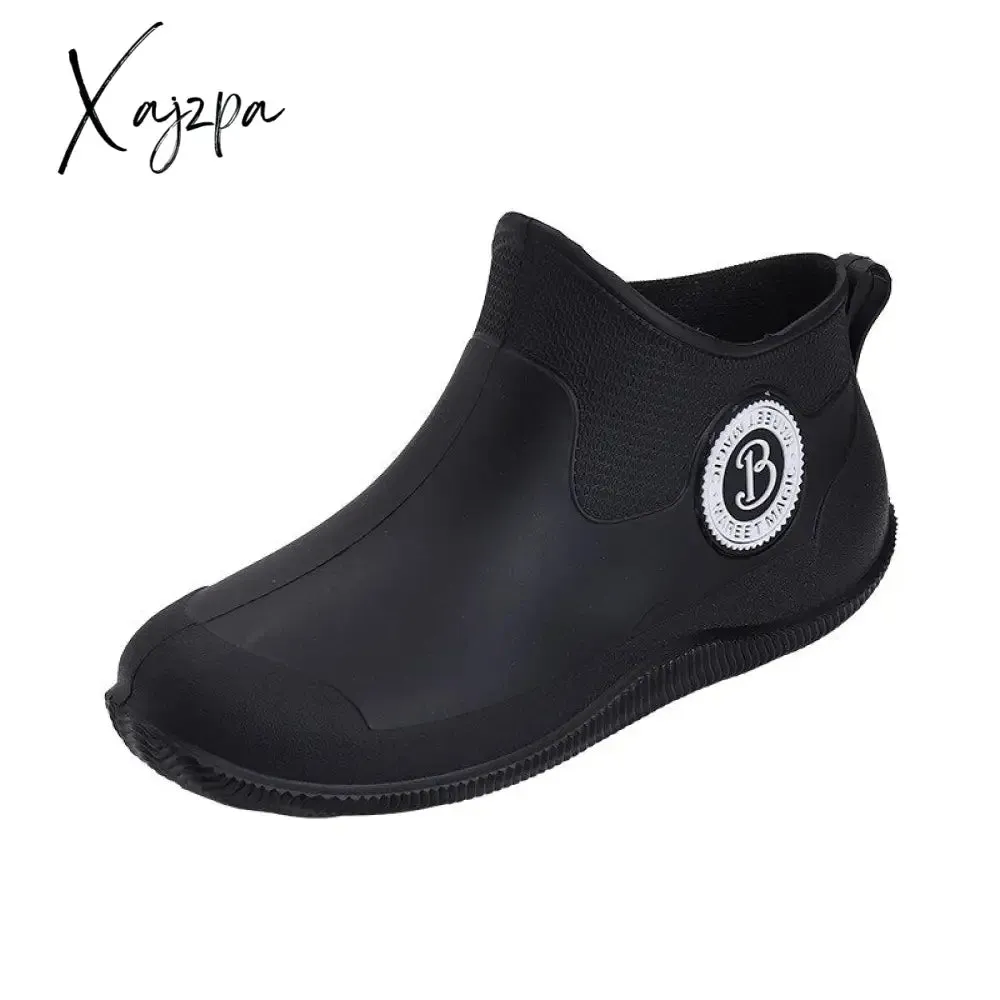 Xajzpa - Water Boots for Woman for Rain Rubber Boots Women Waterproof Ankle Boot Botas De Caza Espanolas Rain Boots Bota Agua Mujer Shoes