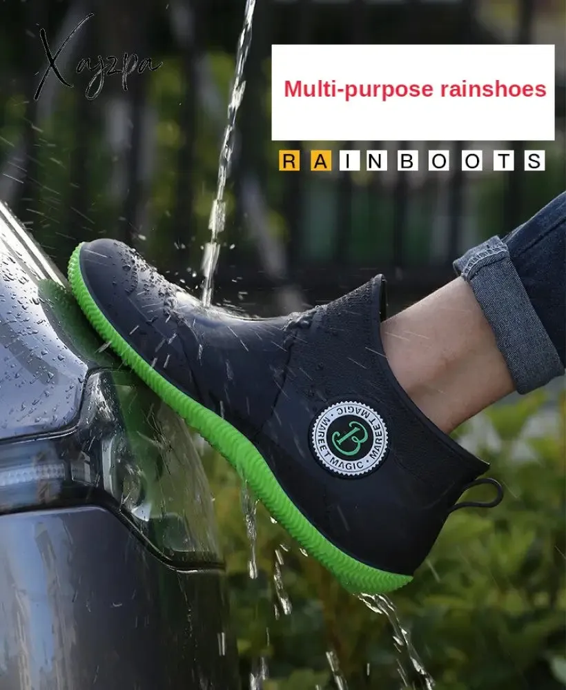 Xajzpa - Water Boots for Woman for Rain Rubber Boots Women Waterproof Ankle Boot Botas De Caza Espanolas Rain Boots Bota Agua Mujer Shoes