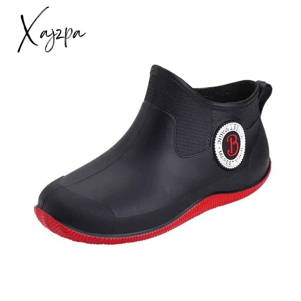 Xajzpa - Water Boots for Woman for Rain Rubber Boots Women Waterproof Ankle Boot Botas De Caza Espanolas Rain Boots Bota Agua Mujer Shoes