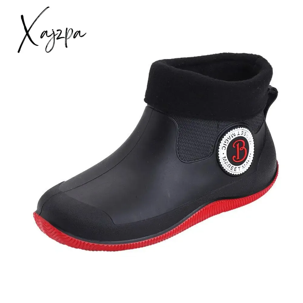 Xajzpa - Water Boots for Woman for Rain Rubber Boots Women Waterproof Ankle Boot Botas De Caza Espanolas Rain Boots Bota Agua Mujer Shoes